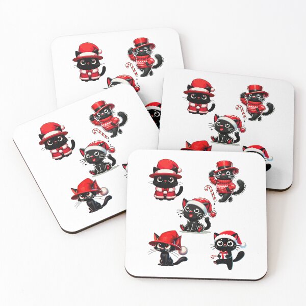 Item preview, Black Cat Christmas Santa Hat Funny Meowy Cats Lovers Matching Family  designed and sold by Creat-Des.