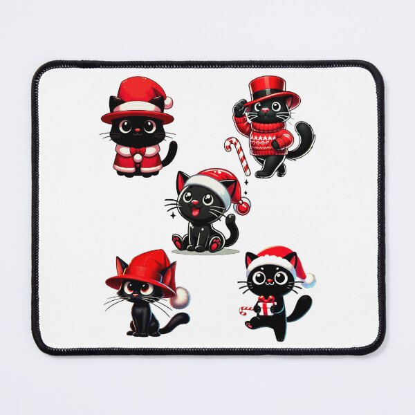 Item preview, Black Cat Christmas Santa Hat Funny Meowy Cats Lovers Matching Family designed and sold by Creat-Des.