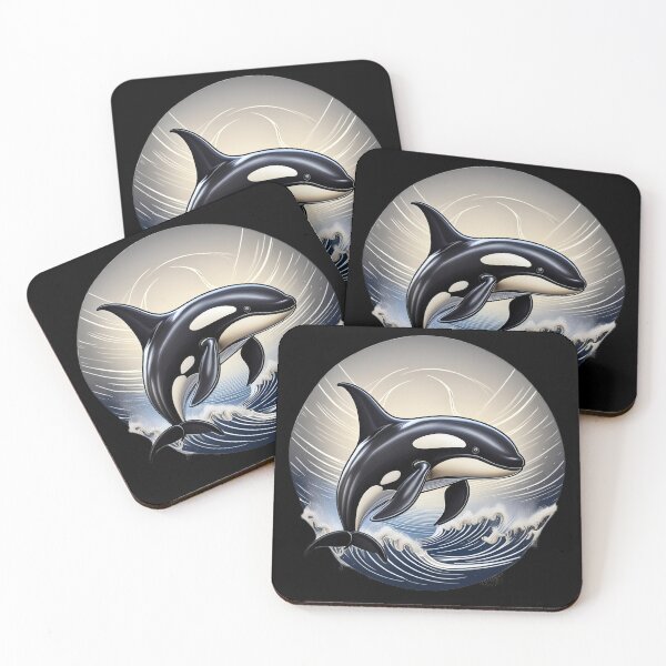 Item preview, Orca Whale Jumping Through Majestic Waters designed and sold by BeachBreezyVA.