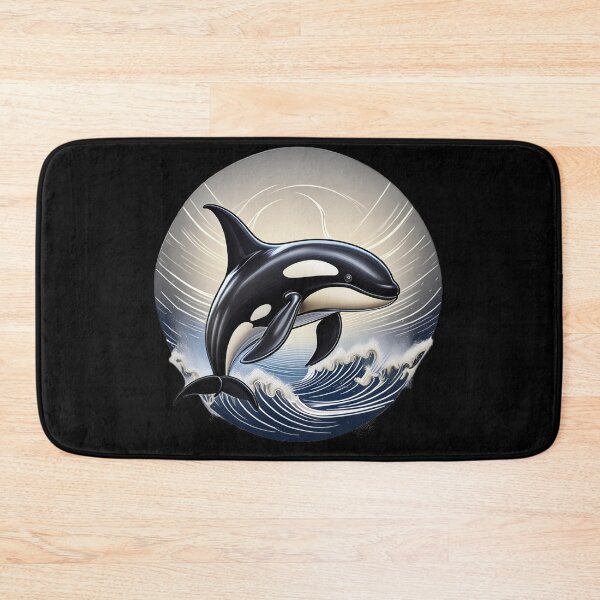 Item preview, Orca Whale Jumping Through Majestic Waters designed and sold by BeachBreezyVA.