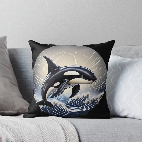 Item preview, Orca Whale Jumping Through Majestic Waters designed and sold by BeachBreezyVA.