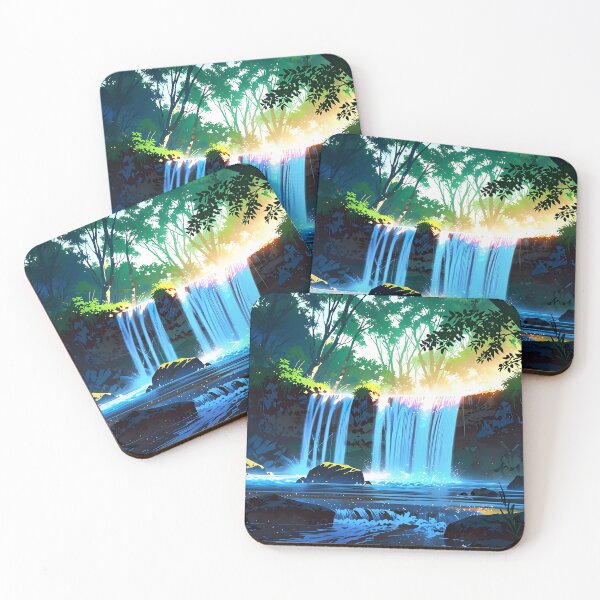 Item preview, waterfall in the green forest or green jungle 4 designed and sold by AA-designstore.