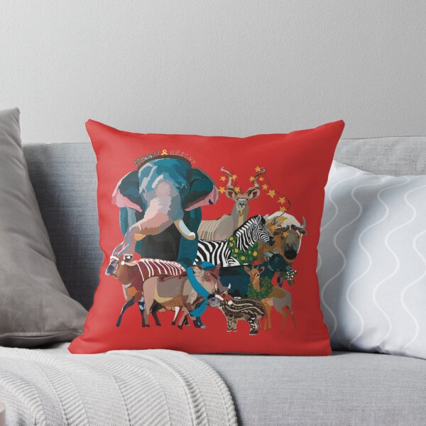 Item preview, C is for Christmas At The Zoo , Christmas Hoofstock – Festive Takin, Elephant, Bongo, Tapir, Dik-Dik & Zebra Illustration designed and sold by PrettylittlepastelUk.