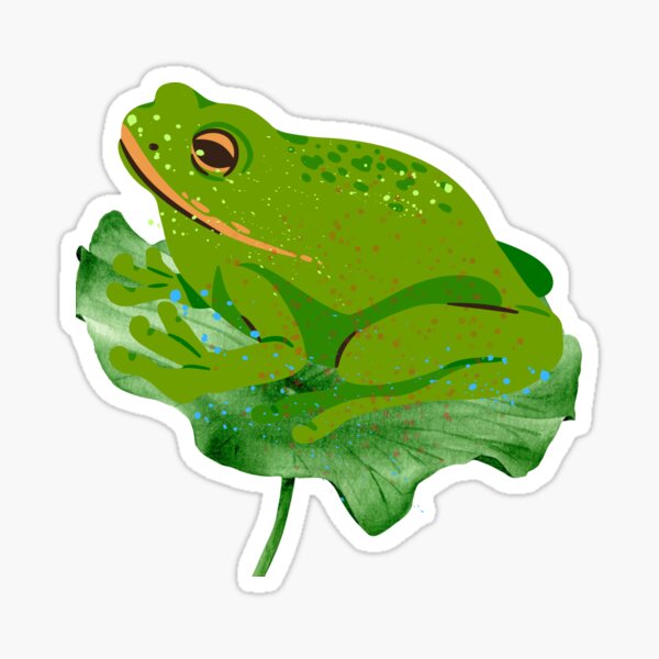 Item preview,  "Green Frog on a Leaf" designed and sold by Graphollio-shop.