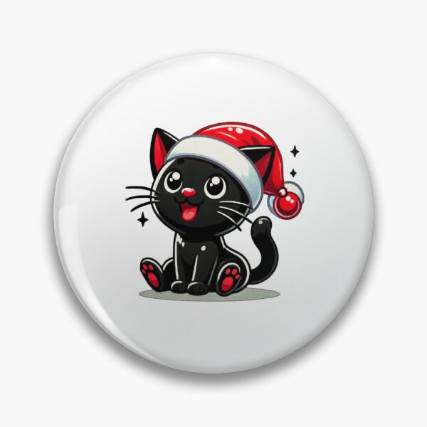 Item preview, Black Cat Christmas Santa Hat Funny Meowy Cats Lovers Matching Family  designed and sold by Creat-Des.