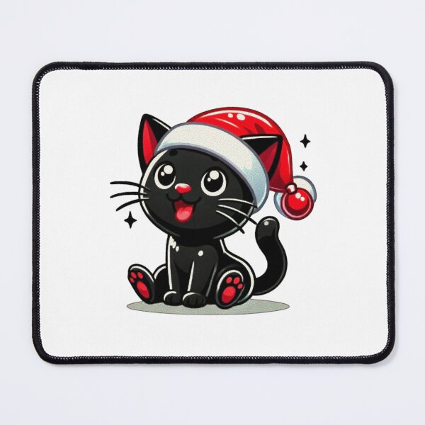 Item preview, Black Cat Christmas Santa Hat Funny Meowy Cats Lovers Matching Family designed and sold by Creat-Des.