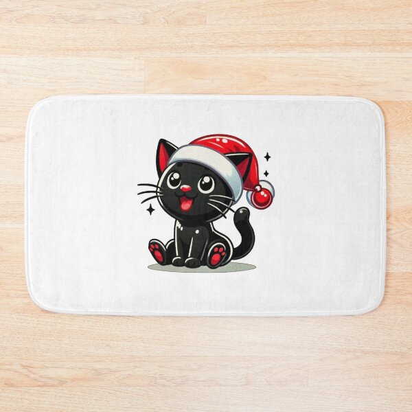 Item preview, Black Cat Christmas Santa Hat Funny Meowy Cats Lovers Matching Family  designed and sold by Creat-Des.