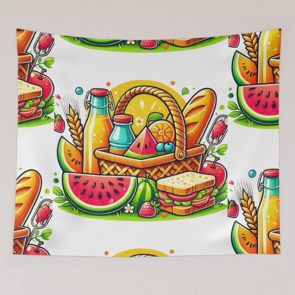 Item preview, Cheerful Picnic Basket Illustration - Fresh Summer Vibes designed and sold by Desireehaz.