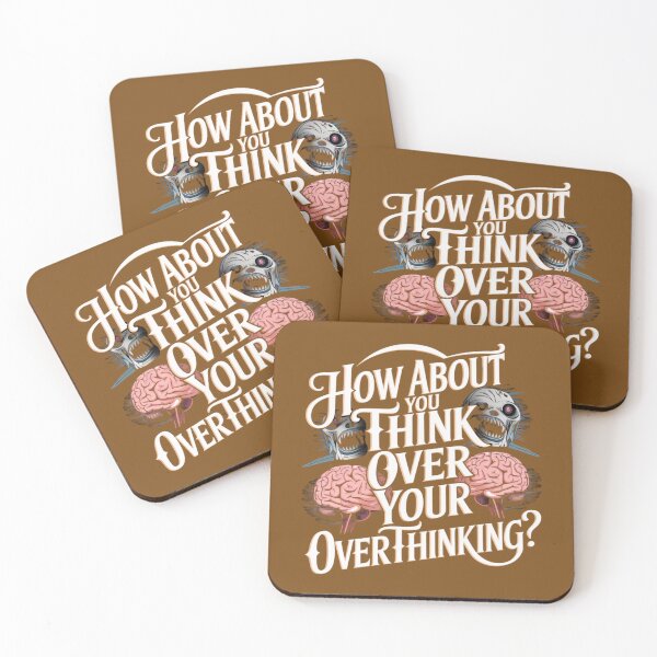 Item preview, Think Over Overthinking - Witty Motivational Typography Design designed and sold by pnidesign.
