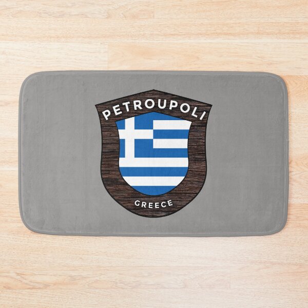 Item preview, Petroupoli Greece Emblem Flag designed and sold by World Designs.