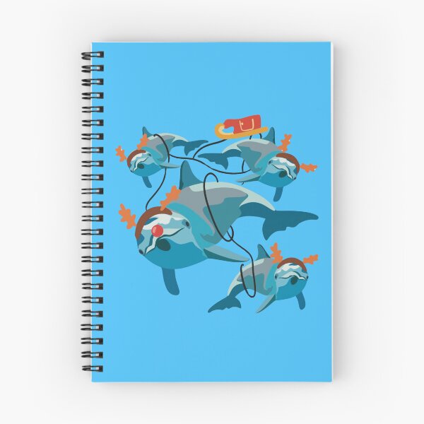 Item preview, C is for Christmas At The Zoo ,Christmas Dolphin – Festive Holiday Marine Mammal Illustration designed and sold by PrettylittlepastelUk.