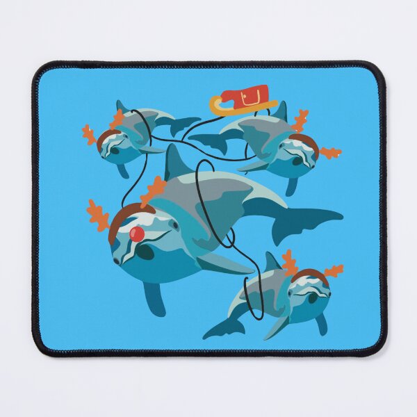 Item preview, C is for Christmas At The Zoo ,Christmas Dolphin – Festive Holiday Marine Mammal Illustration designed and sold by PrettylittlepastelUk.