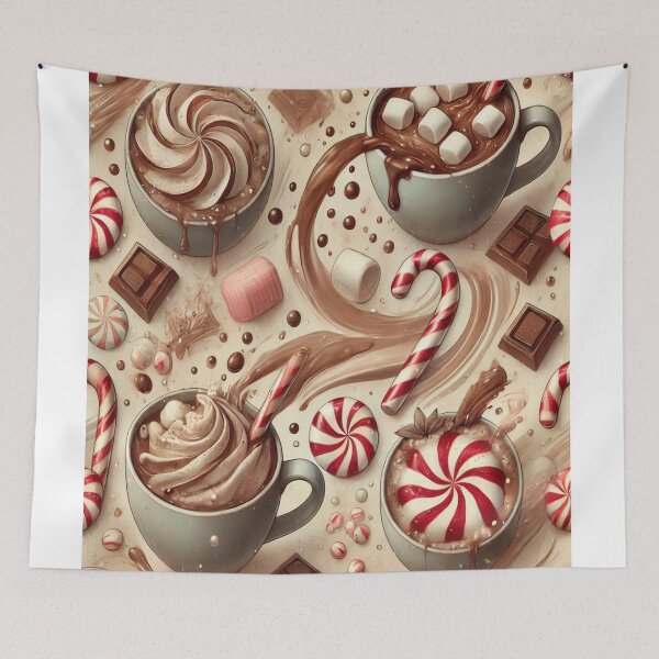 Item preview, Cozy Hot Chocolate & Peppermint Seamless Pattern | Winter Holiday Design designed and sold by DEEPDesignsART.
