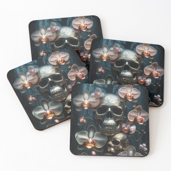 Item preview, Ornate Skull and Orchids designed and sold by Tony Anastasi.