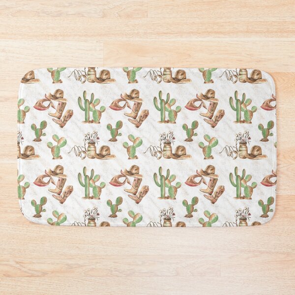 Item preview, Cowboy Style Pattern with Cactuses on white designed and sold by Flowersforbear.