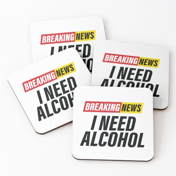Item preview, Breaking News - I Need Alcohol - Funny News Headline designed and sold by Bleak Shirt.