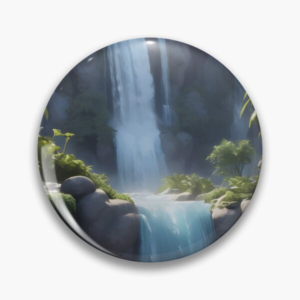 Item preview, waterfall in the green forest or green jungle 4 designed and sold by AA-designstore.