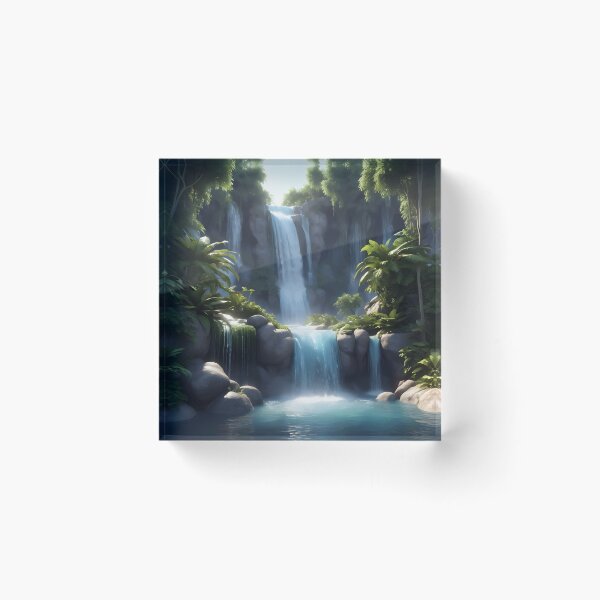 Item preview, waterfall in the green forest or green jungle 4 designed and sold by AA-designstore.