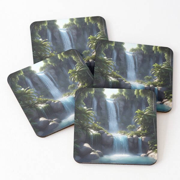 Item preview, waterfall in the green forest or green jungle 4 designed and sold by AA-designstore.