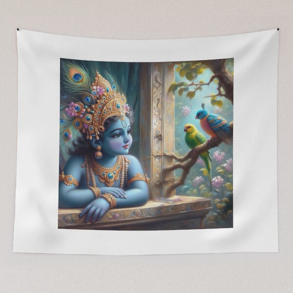 Item preview, Krishna with Parrot designed and sold by AngeliqueArt.