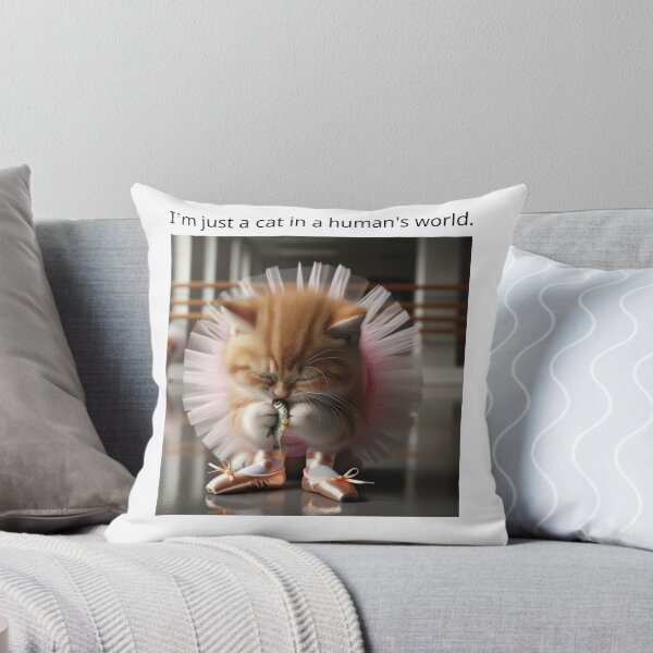 Item preview, Graceful Ginger Cat in a Pink Tutu Sitting on a Pile of Ballet Costumes in a Dressing Room designed and sold by AlwaysHome.