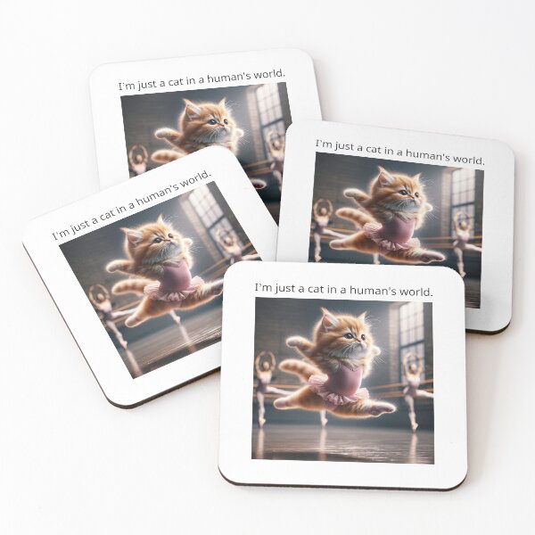 Item preview, Ginger Cat in a Pink Tutu Relaxing on a Velvet Couch with Ballet Accessories Around designed and sold by AlwaysHome.