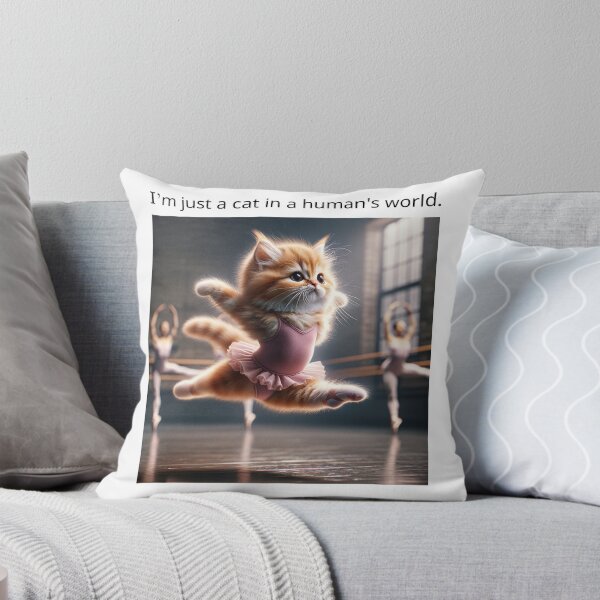 Item preview, Ginger Cat in a Pink Tutu Relaxing on a Velvet Couch with Ballet Accessories Around designed and sold by AlwaysHome.