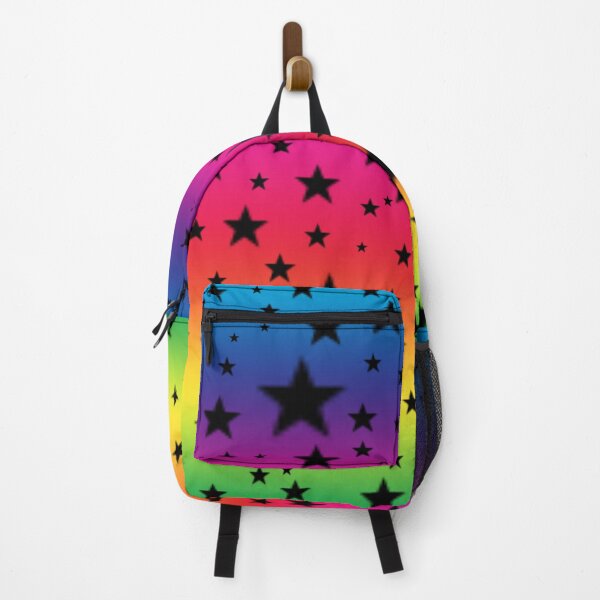 Vista previa del artículo con la obra «Colores del arco iris con estrellas negras», diseñado y vendido por jaggerstudios.
