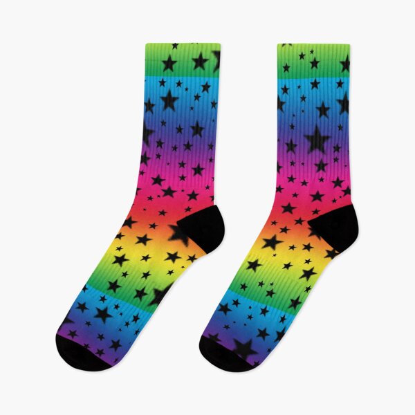Item preview, Rainbow Colours With Black Stars designed and sold by jaggerstudios.