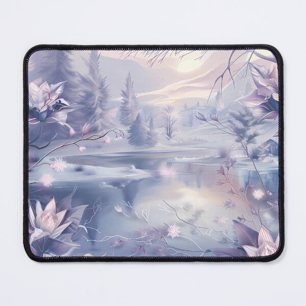 Item preview,  Mountains and river covered with snow. Winter landscape. Pastel colors. designed and sold by MagelliShop.