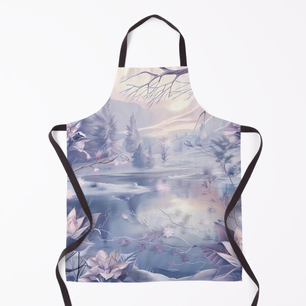 Item preview, Mountains and river covered with snow. Winter landscape. Pastel colors. designed and sold by MagelliShop.