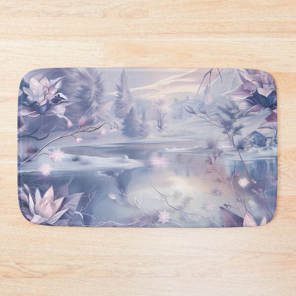 Item preview,  Mountains and river covered with snow. Winter landscape. Pastel colors. designed and sold by MagelliShop.