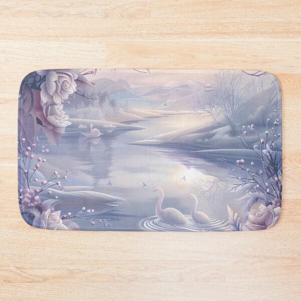 Item preview,  Mountains and river covered with snow. Winter landscape. Pastel colors. designed and sold by MagelliShop.