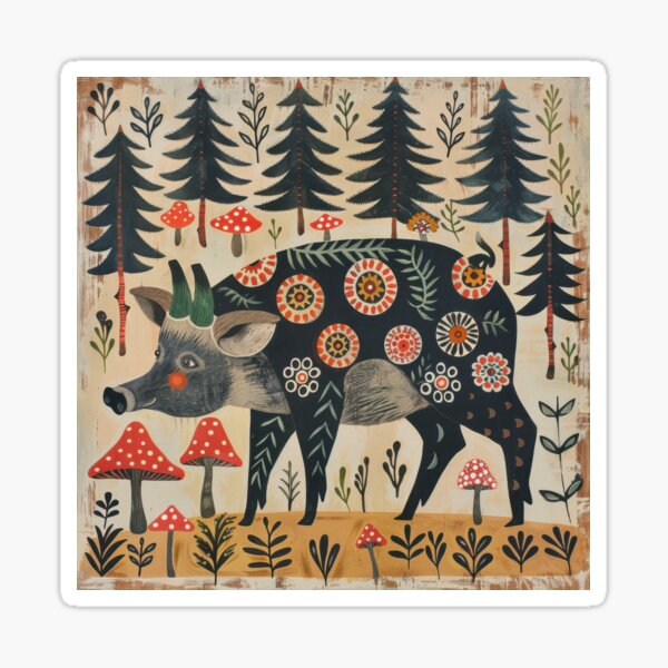 Item preview, Pig mushroom with tree designed and sold by xiao xuans.