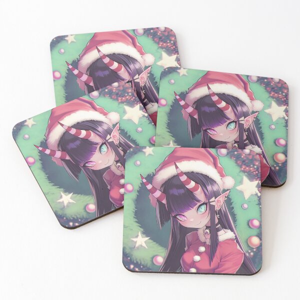 Item preview, Festive Wreath Demon Anime Girl designed and sold by bubblegoth.