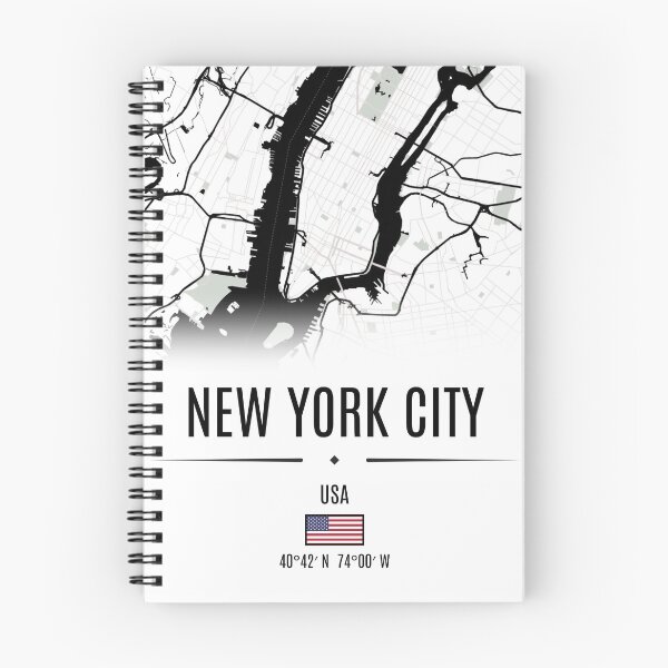 Item preview, Black and White New York City Map Art | NYC Coordinates Wall Decor | American Flag Print  designed and sold by Psycho-Crazy.