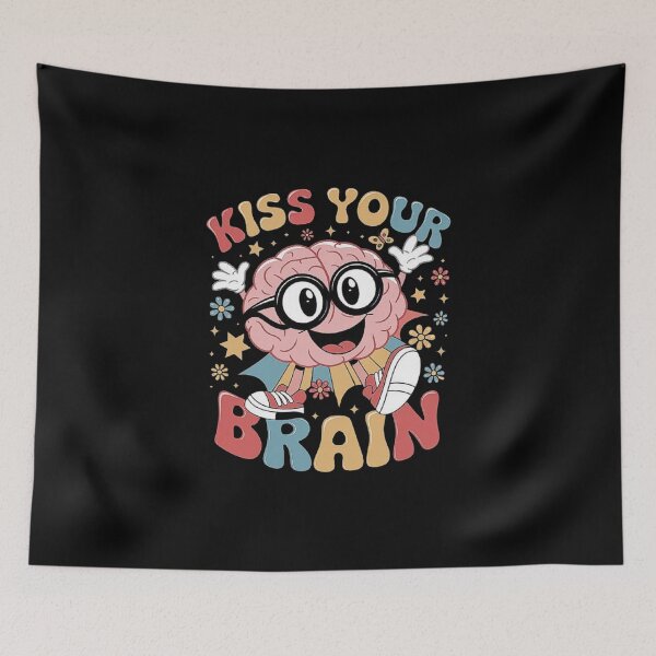 Item preview, Cute Brain Cartoon Design with Positive Message designed and sold by love3617.