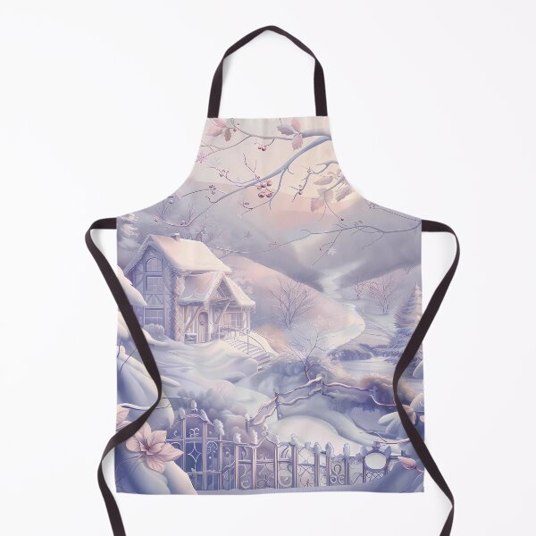Item preview, Mountain landscape. Houses in the mountains covered with snow. Winter landscape. Pastel colors. designed and sold by MagelliShop.