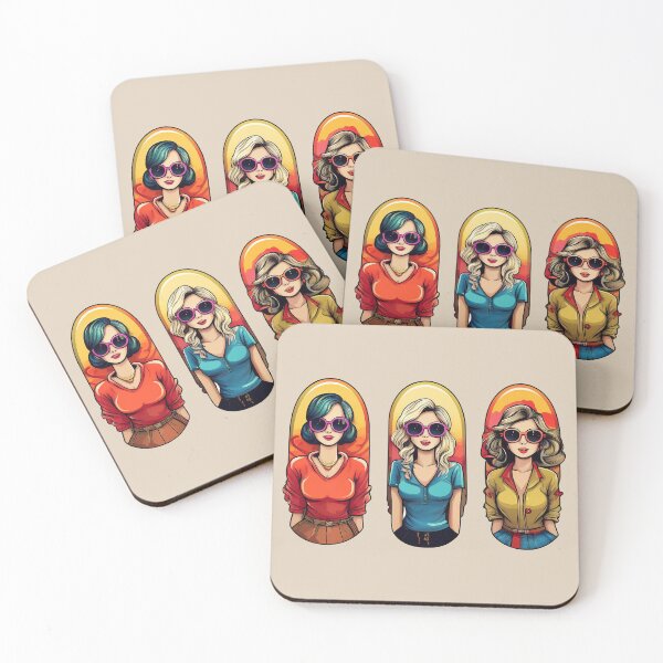 Item preview, Retro Girls | Sticker Pattern | Retro Collection designed and sold by monkeybusiness.pt.