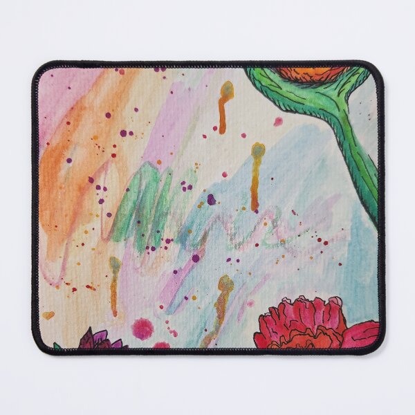 Item preview, Bright Watercolor and Ink Floral Abstract Zentangle designed and sold by HydrangeaDelMar.
