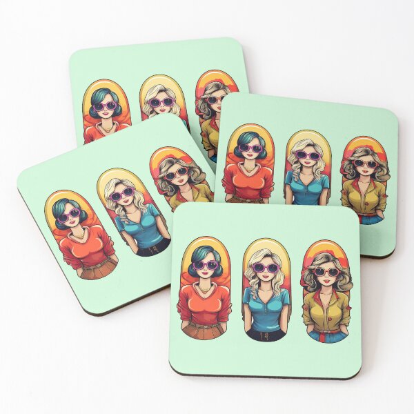 Item preview, Retro Girls | Sticker Pattern | Retro Collection designed and sold by monkeybusiness.pt.