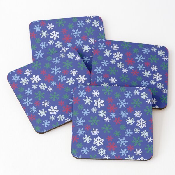 Item preview, Bright Scattered Nordic Snowflakes Red Green Blue designed and sold by GenAumonier.