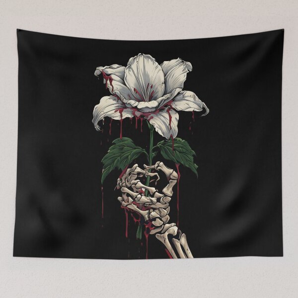 Item preview, skeleton holding a lily  designed and sold by EccentricsByE.