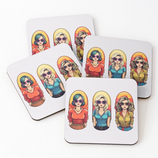Item preview, Retro Girls | Sticker Pattern | Retro Collection designed and sold by monkeybusiness.pt.