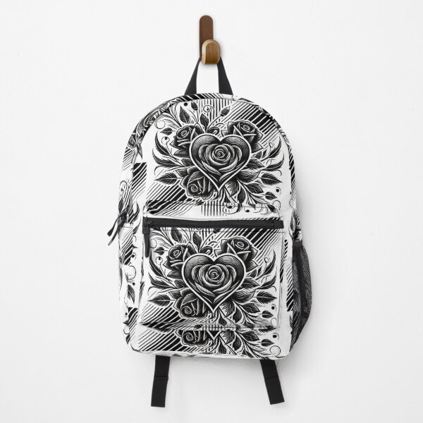 Item preview, Artistic Heart and Rose Composition in Black and White designed and sold by Desireehaz.