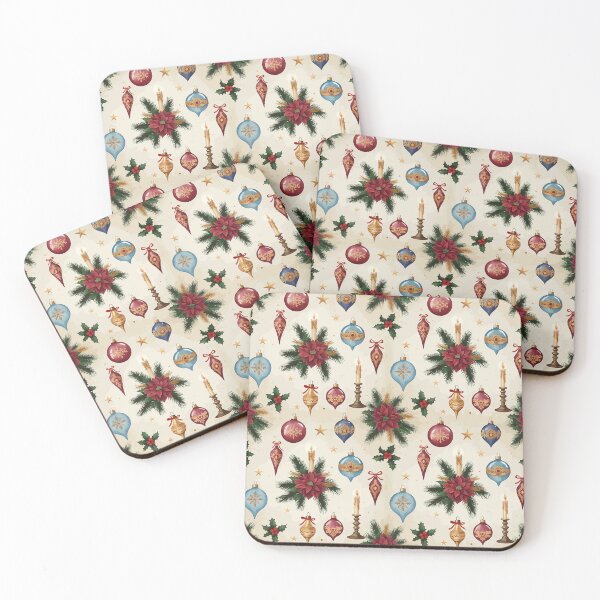 Item preview, Christmas Balls and Leaves Print designed and sold by TaruHonu.