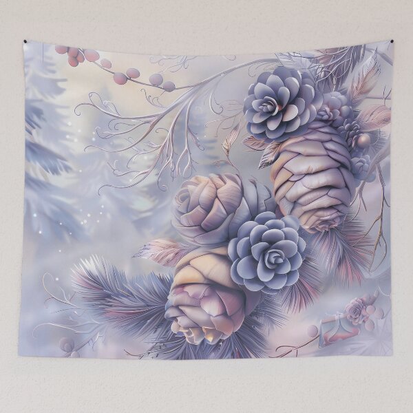 Item preview, Winter landscape. Cones on the tree. Pastel colors. designed and sold by MagelliShop.