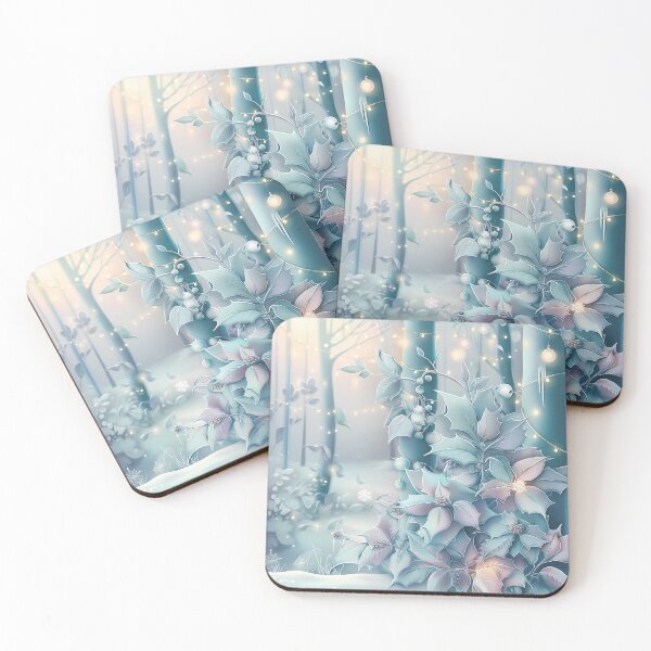 Item preview, Winter landscape. Leaves among the trees. Winter forest. Pastel colors. designed and sold by MagelliShop.