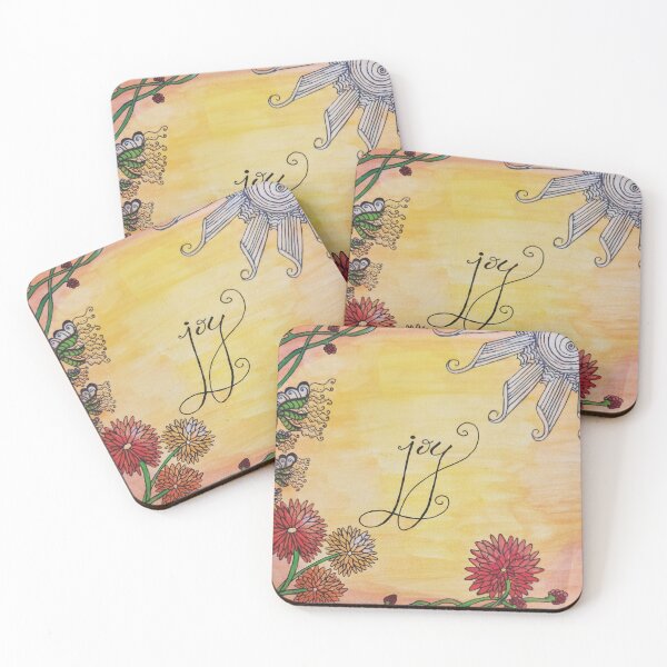 Item preview, Joy Floral Zentangle Watercolor and Ink Print  designed and sold by HydrangeaDelMar.