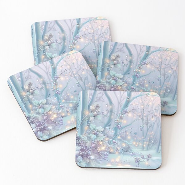 Item preview, Winter landscape. Leaves among the trees. Winter forest. Pastel colors. designed and sold by MagelliShop.